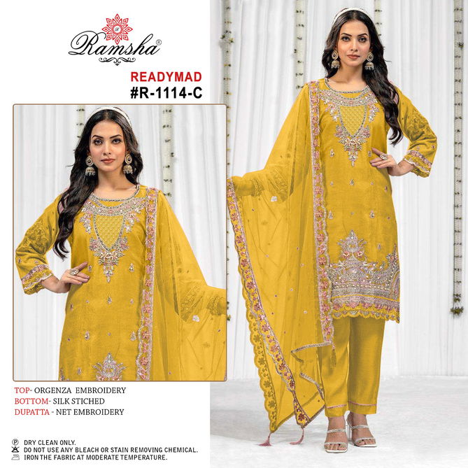 Ramsha R 1114 Pakistani Readymade Suits Exporters In India
